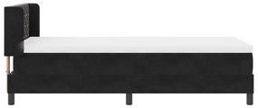 Box Spring Ágy Matraccal Fekete 90x200 cm Bársony