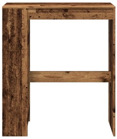 antik fa színű szerelt fa bárasztal tárolókkal 90x40x103,5 cm