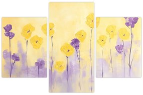 Kép - Lila és sárga virágok (90x60 cm)