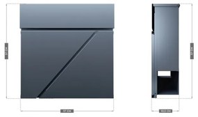 Modern, postaláda Időjárásálló, kültéri antracit