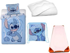 Disney Lilo és Stitch, A csillagkutya Whirlwind Pink gyerek, ovis ágyneműhuzat, derékalj, tornazsák és paplan/párna szett 100x135 cm 40x60 cm