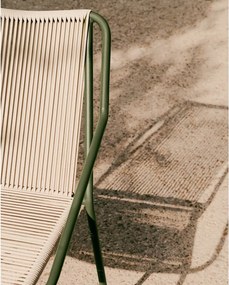 Sötétzöld-bézs fém kerti szék Zivia – Kave Home