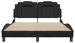 fekete műbőr ágykeret Viana matrac nélkül 140 x 190 cm