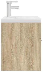 mosdószekrény beépített medencével csapteleppel Sonoma tölgyfa