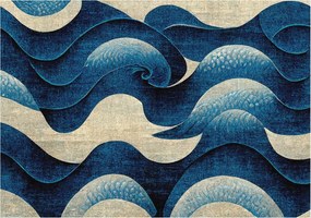 Flizelin tapéta Divatos 3D fali ragasztó Kék hullámok 312x219 Ragasztó