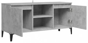 betonszürke TV-szekrény fémlábakkal 103,5 x 35 x 50 cm