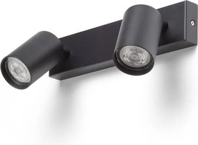 RENDL DUDE II přisazená černá 230V LED GU10 2x9W