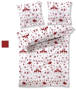 Flanel lepedők karácsonyi Christmas time piros 200x140cm+90x70cm TiaHome