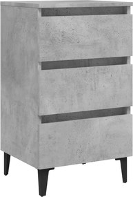 vidaXL betonszürke éjjeliszekrény fémlábakkal 40 x 35 x 69 cm