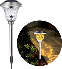 Napelemes Lámpa Acél Változtatható Üveg Színek 40 cm