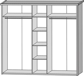 Hálószoba bútor készlet (ágy, 2 éjjeliszekrény, szekrény), pínia fehér/ tölgy sonoma trufla, LUMERA