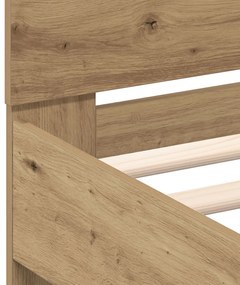 LED világítással ellátott ágykeret, Kézműves tölgy 75x190 cm, Mérnöki fa