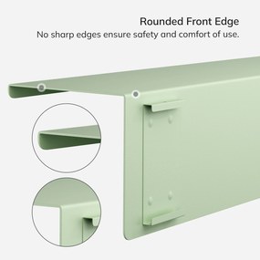 Fali polc JOANNE 400 mm, Fresh Style: pasztellzöld