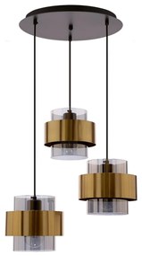 Csillár zsinóron SPIEGA 3xE27/60W/230V arany/fekete