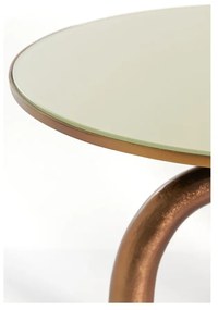 Bronzszínű-bézs üveg kerek dohányzóasztal ø 76 cm Mello – Light &amp; Living