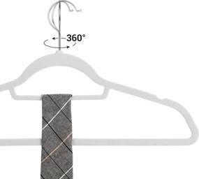 CHIC bársony csúszásmentes vállfa szett, 50 db, fehér SongmicsHome