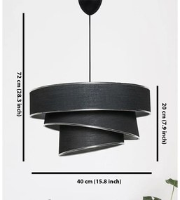 Függőlámpa, Couper - Fekete, Silver