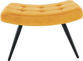Fotel lábtartóval, sárga Velvet szövet/fekete, HABEN
