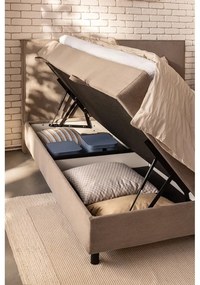 Bézs ágyneműtartós boxspring ágy 160x200 cm Elva Bold – Bonami Selection