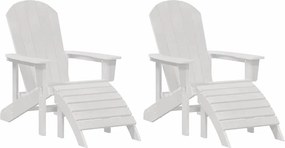 vidaXL Kerti Szék 2 pcs Fehér 83 x 74 x 92 cm Polietilén