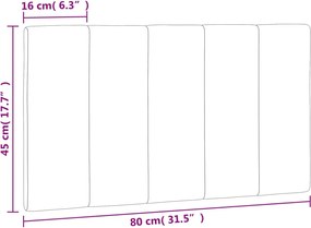fekete bársony fejtámla párna Hanko 80 cm