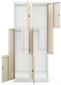 Fém öltözőszekrény JULIA, 800 x 1850 x 450 mm, Eco Design: fehér/sonoma tölgy