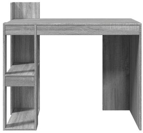 szürke sonoma színű szerelt fa irodai asztal 103,5x56,5x94 cm