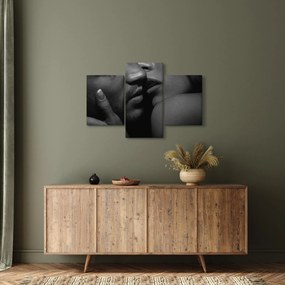 Kép - Csók, fekete-fehér fotó (90x60 cm)