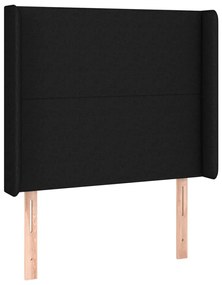 fekete szövet LED-es fejtámla 93x16x118/128 cm
