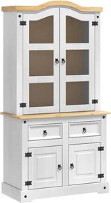 vidaXL Széf fiókkal Corona Fehér 100 x 48,5 x 179 cm Tömör fenyőfa