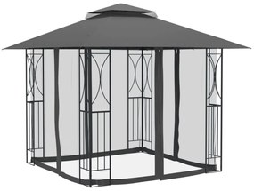 antracit acél pavilon oldalfalakkal 300 x 300 x 270 cm