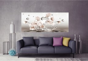 Fotótapéta flizelina Szív Virágok Víz Cseppek Rosa Elegancia 250x104 +ragasztó