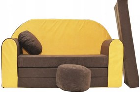 Gyermek kanapéágy sárga 98 x 170 cm-es méretben