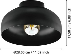 EGLO 900553 MOGANO 2 Loft Mennyezeti Lámpa Fekete E27 IP20