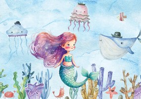 Fotótapéta gyerekeknek Hableány halak a flizelinen Ragasztó Ajándék 416 x 254