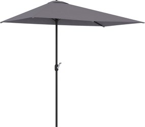 Outsunny Félárnyékoló Napernyő 230cm x 130cm x 245cm Falra Szerelhető Őszi Napernyő Kézi Kurblival UV Védelemmel, Vízálló Szürke | Aosom