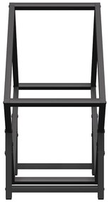 fekete hidegen hengerelt acél tűzifatároló 50x25x50 cm