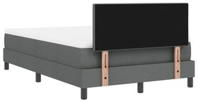 Box Spring Ágy Matrac &amp; LED Sötétszürke 120x190 cm Szövet