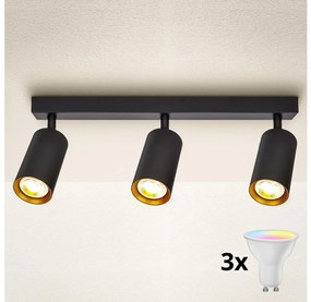 Brilagi - LED dimmelhető spotlámpa SELE 3xGU10/6,5W/230V fekete/arany BG0631+3xAI0589