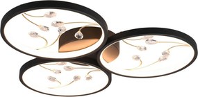 TRIO 642110332 GROOVY Modern LED Mennyezeti Lámpa Fekete LED IP20