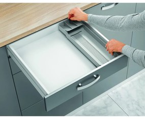Szürke műanyag evőeszköztartó fiókba 15 x 49 cm – Metaltex