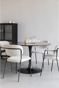 Kerek étkezőasztal márvány dekoros asztallappal ø 110 cm Maru – White Label