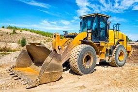 Illusztráció Yellow earth mover prepares the ground, ewg3D