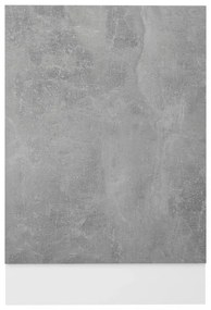 betonszürke szerelt fa mosogatógép-panel 45 x 3 x 67 cm