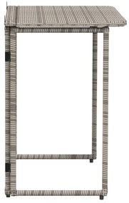 szürke polyrattan összecsukható kerti asztal 90x51x75 cm