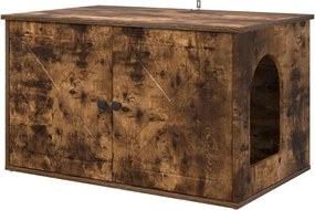 vidaXL Macska Ház Füstölt tölgy 85 x 55 x 50 cm Faanyag