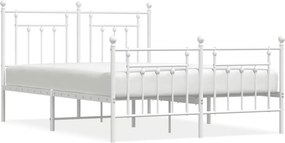 vidaXL fehér fém ágykeret fej- és lábtámlával 140x200 cm