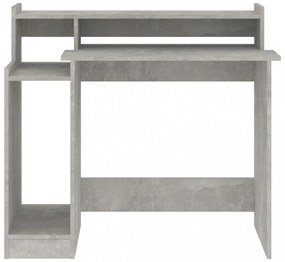 betonszürke szerelt fa íróasztal LED-ekkel 97 x 45 x 90 cm