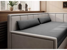 Szürke zsenília kinyitható-tárolóhelyes kanapé 214 cm Fulgeo – ELTAP