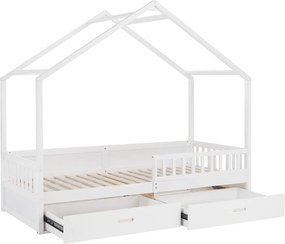 Montessori ágy, 90x200, fehér, tömör, BIANKA